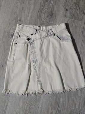 Cheap Monday Cream Midi Skirt with Washed Detail